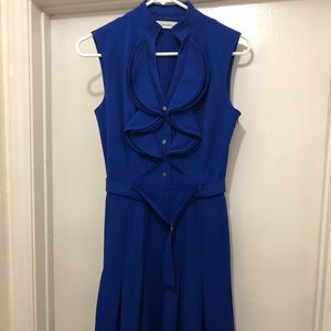 Calvin Klein Front Ruffle Knee Length Dress